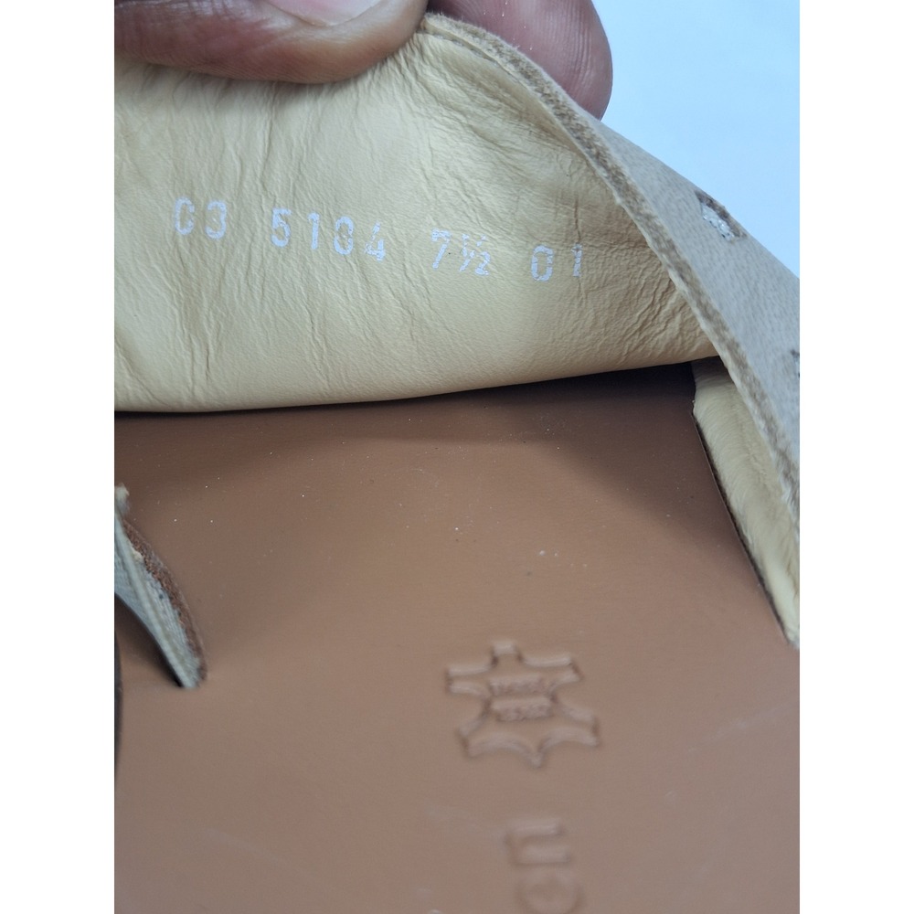 Paul‎ Green Womens Tan Leather Star Studded Slide Sandals Low Wedge Size 7.5 - Picture 5 of 6